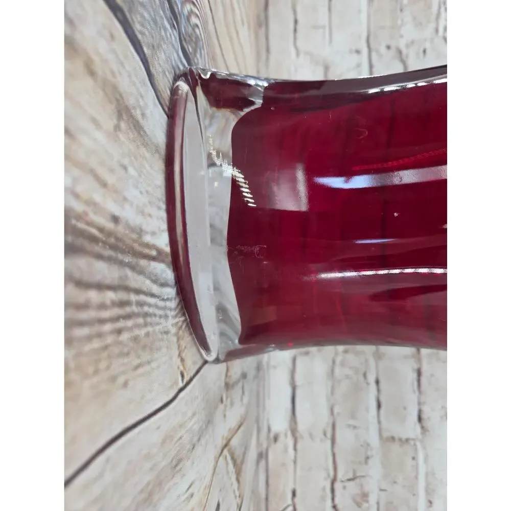 Hand Blown Red Art Glass Pocket Vase